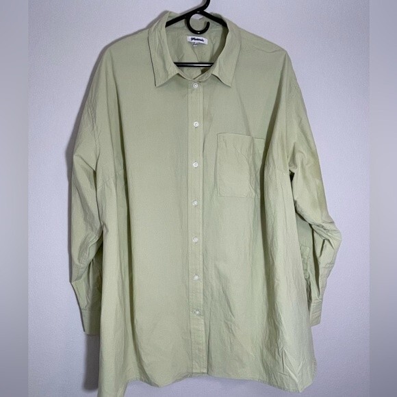Madewell Womens 2XL Signature Poplin Oversized Shirt Faded Seagrass - Picture 5 of 6